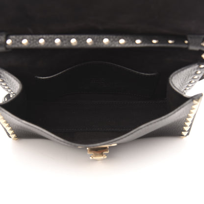 Valentino Garavani Pebbled Calfskin Medium Rockstud Flip Lock Crossbody Bag Black 5 of 14