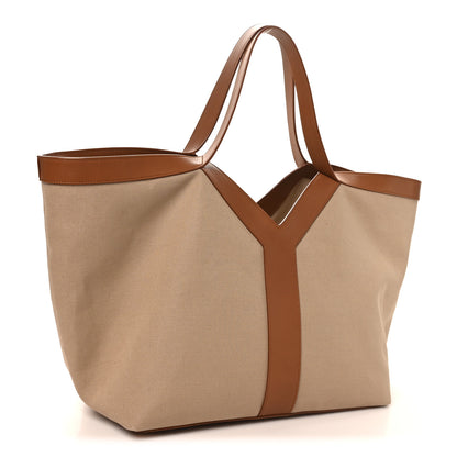 Saint Laurent Canvas Calfskin Y Tote Desert Dust Brick 2 of 10