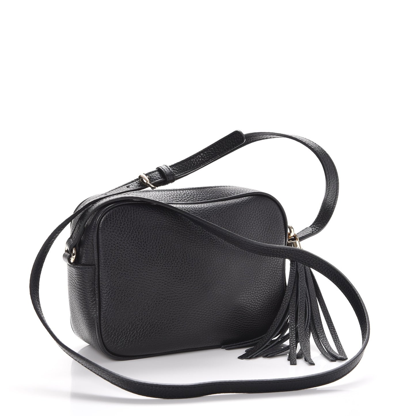 Pebbled Calfskin Small Soho Disco Bag Black