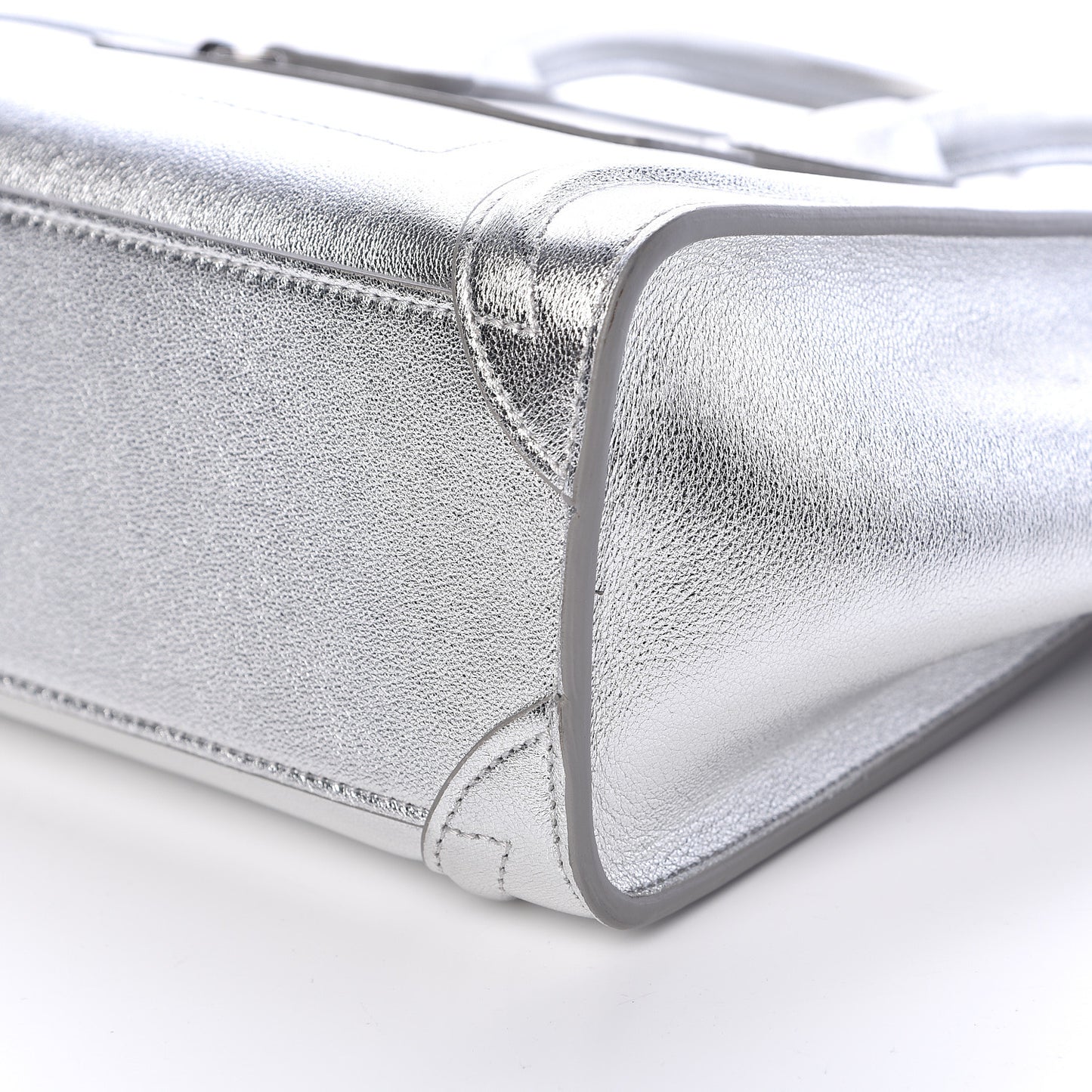 Laminated Lambskin Nano Luggage Silver