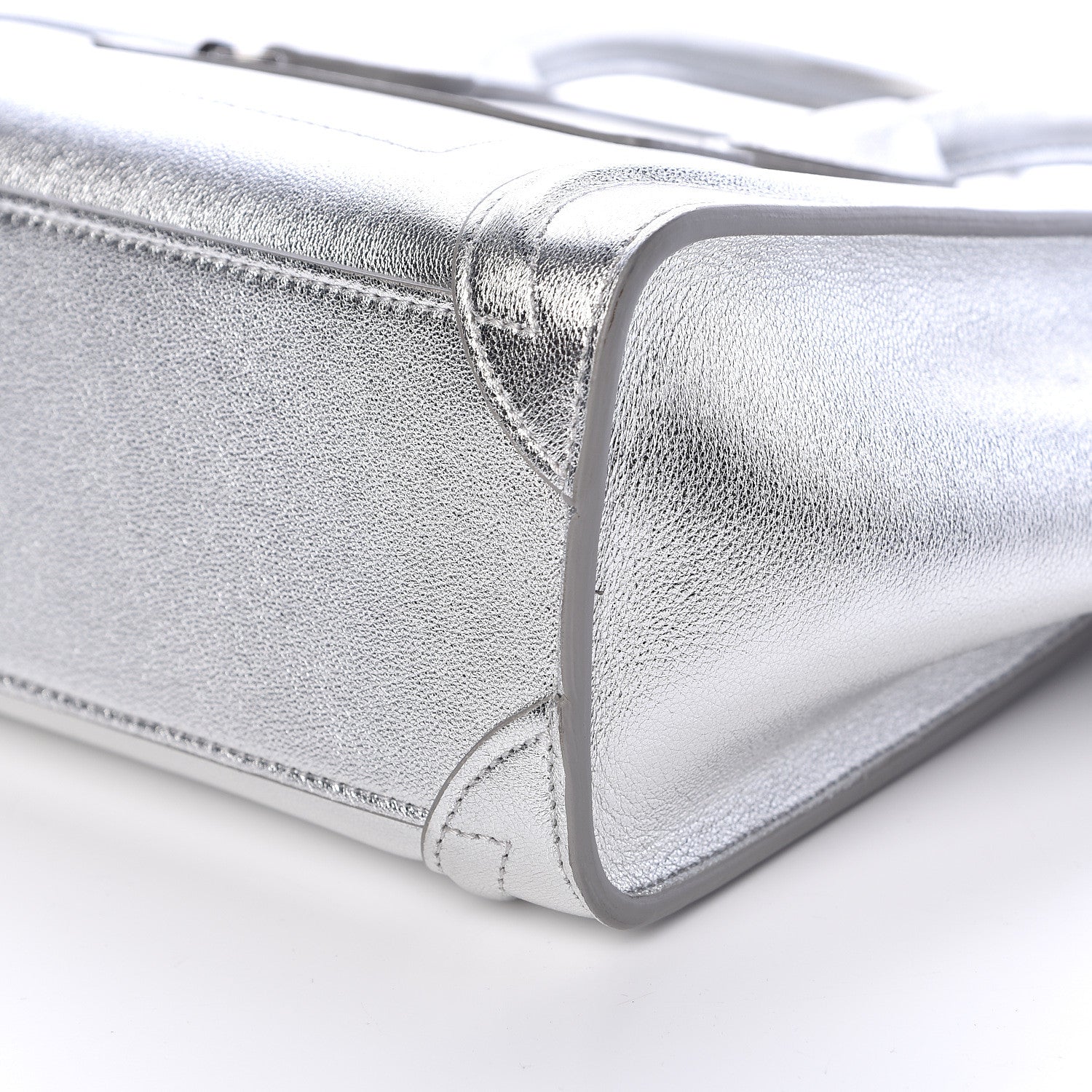 Celine Laminated Lambskin Nano Luggage Silver 11 of 12