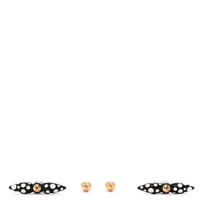 Louis Vuitton LV X YK Louisette Infinity Dot Earrings Gold Black White 3 of 7