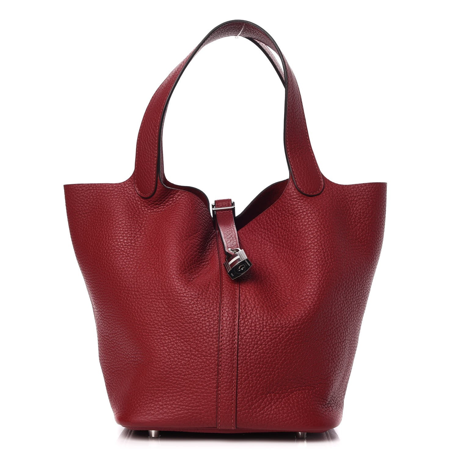 Hermes Taurillon Clemence Picotin Lock 22 MM Rouge Grenat 1 of 8