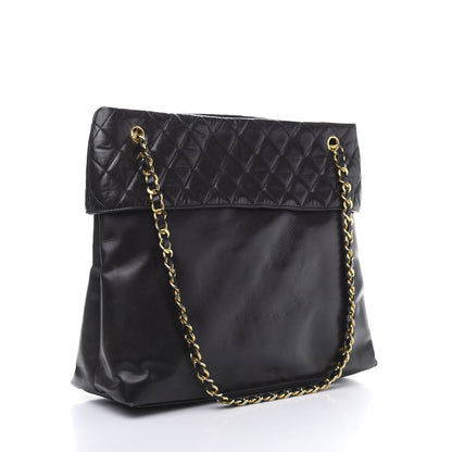 Chanel Calfskin Quilted Large Shoulder Bag Black 3 of 12