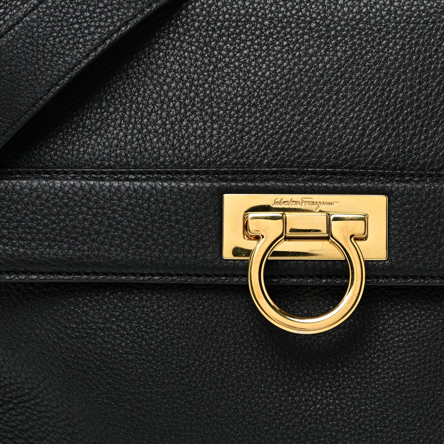 Salvatore Ferragamo Calfskin Medium Sofia Satchel Black 18 of 19