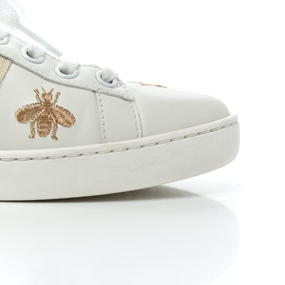 Gucci Calfskin Bee Star Embroidered Sylvie Web Ace Sneakers 35 White 11 of 20