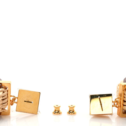 Hermes Wicker Swift Medor Picnic Earrings GM Gold 3 of 4