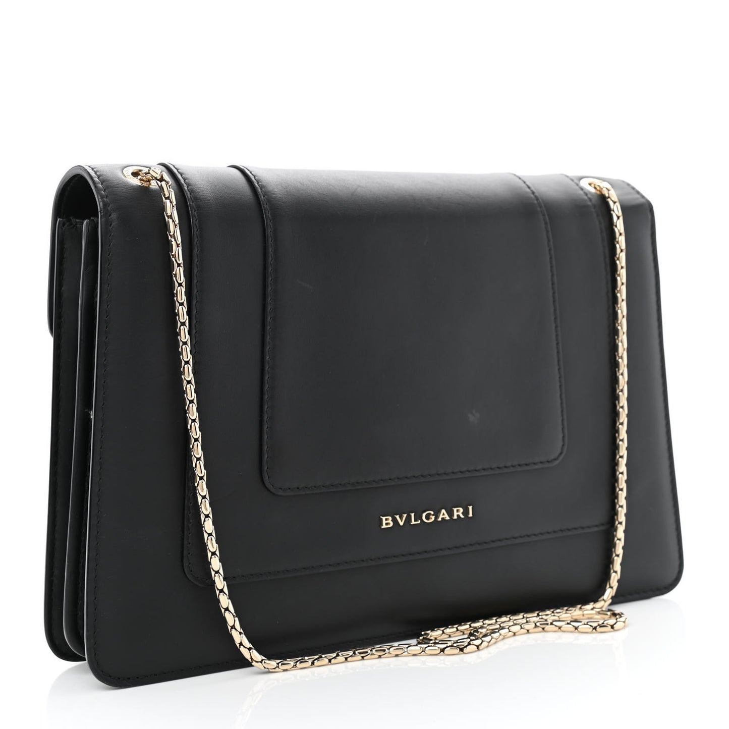 Calfskin Serpenti Forever Shoulder Bag Black