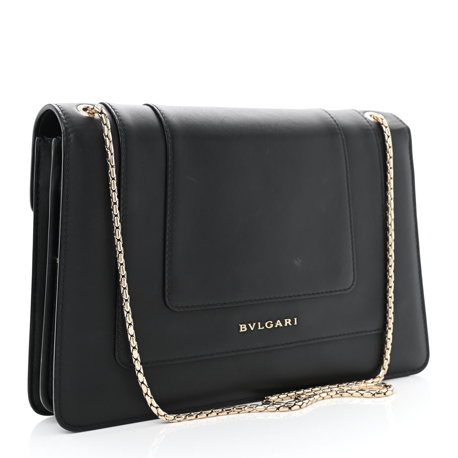 Bulgari Calfskin Serpenti Forever Shoulder Bag Black 3 of 11