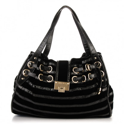 Jimmy Choo Velvet Snakeskin Ramona Black 1 of 7