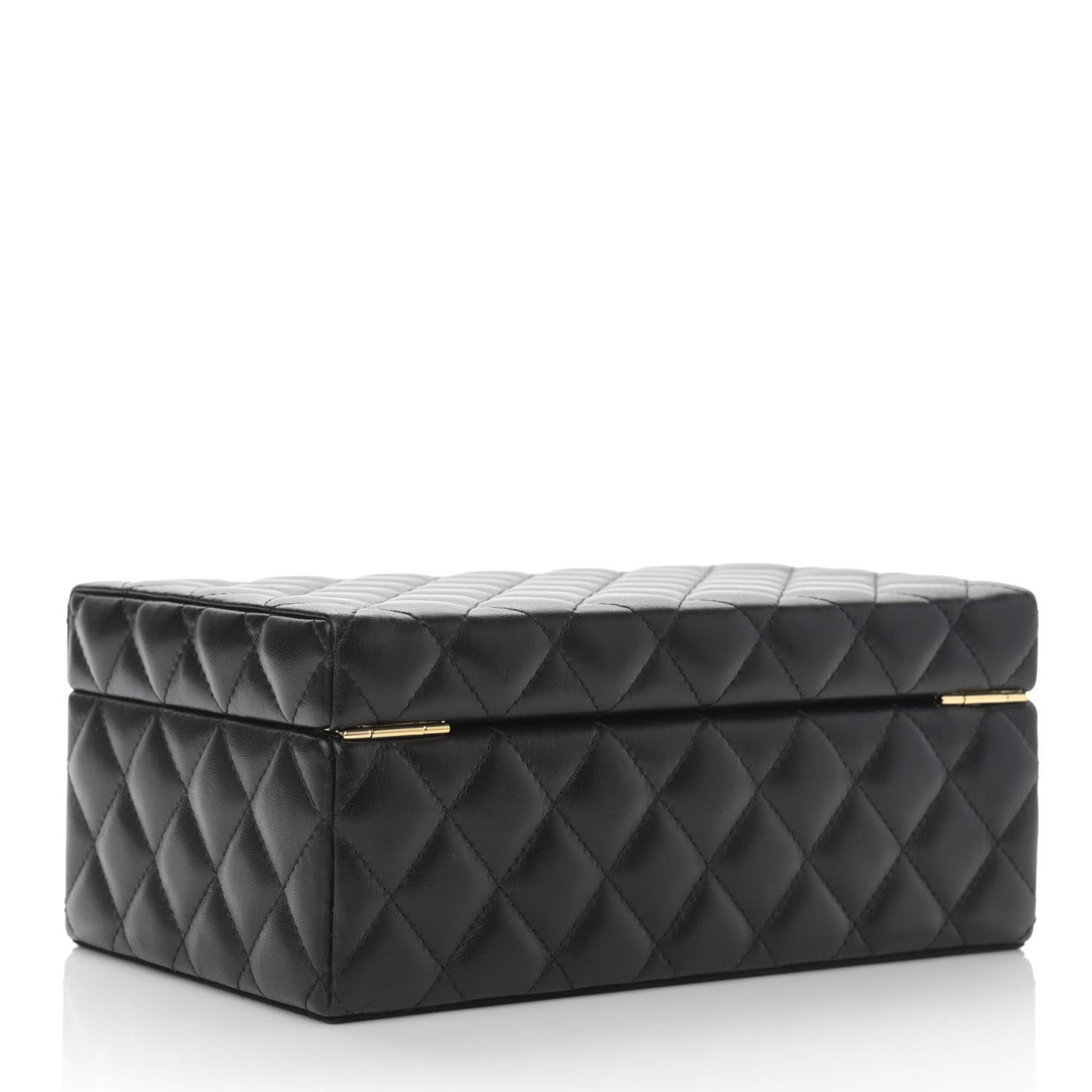 Lambskin Quilted Jewelry Case Black