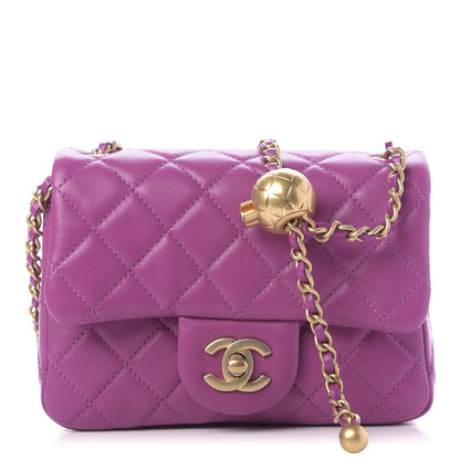 Chanel Lambskin Quilted Mini Pearl Crush Flap Violet 1 of 11