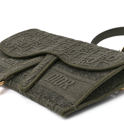 Christian Dior Oblique Embroidered Slim Saddle Pouch Green 11 of 11