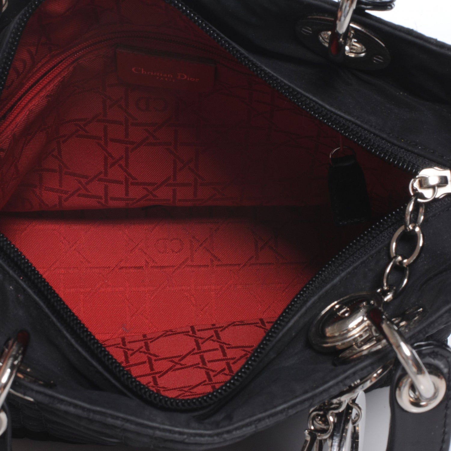 Christian Dior Nylon Cannage Medium Lady Dior Black 6 of 9