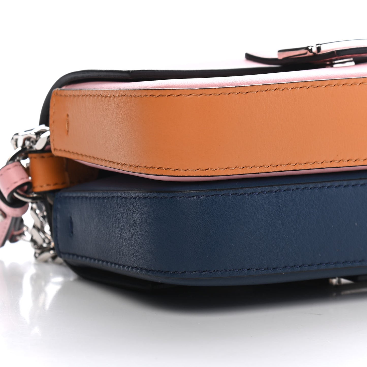 Vitello Dolce Nappa Flowerland Tri-Color Micro Double Baguette Blue Pink