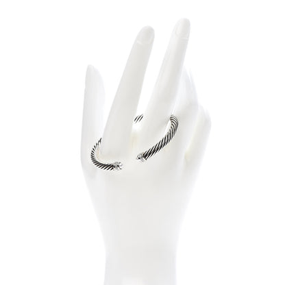 David Yurman Sterling Silver Diamond Pearl 5mm Cable Classics Bracelet 2 of 4