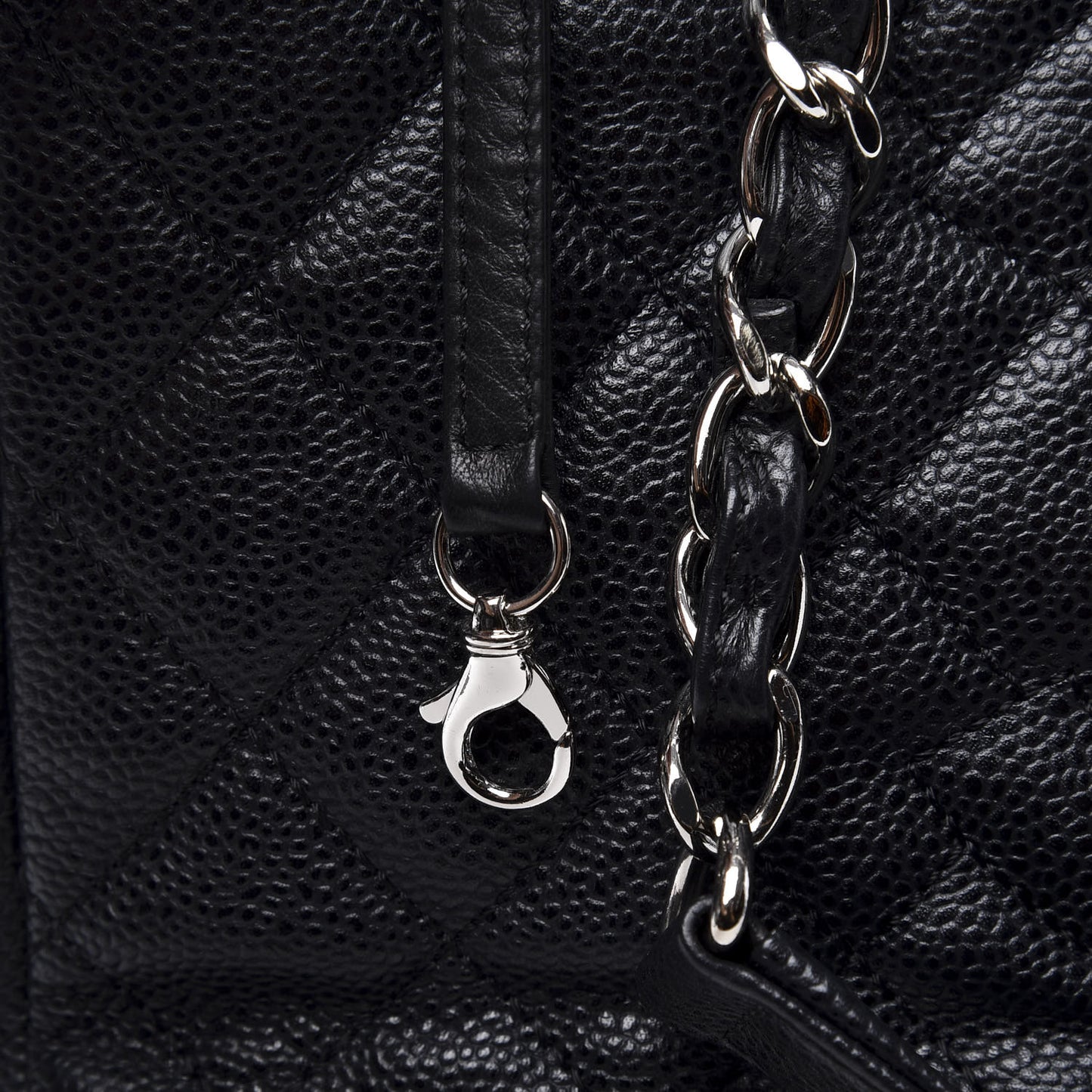 Caviar Quilted Grand Shopping Tote GST Black