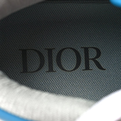 Christian Dior Smooth Calfskin Oblique Galaxy Perforated Mens B27 Mid Top Sneakers 42 Beige Blue 8 of 8