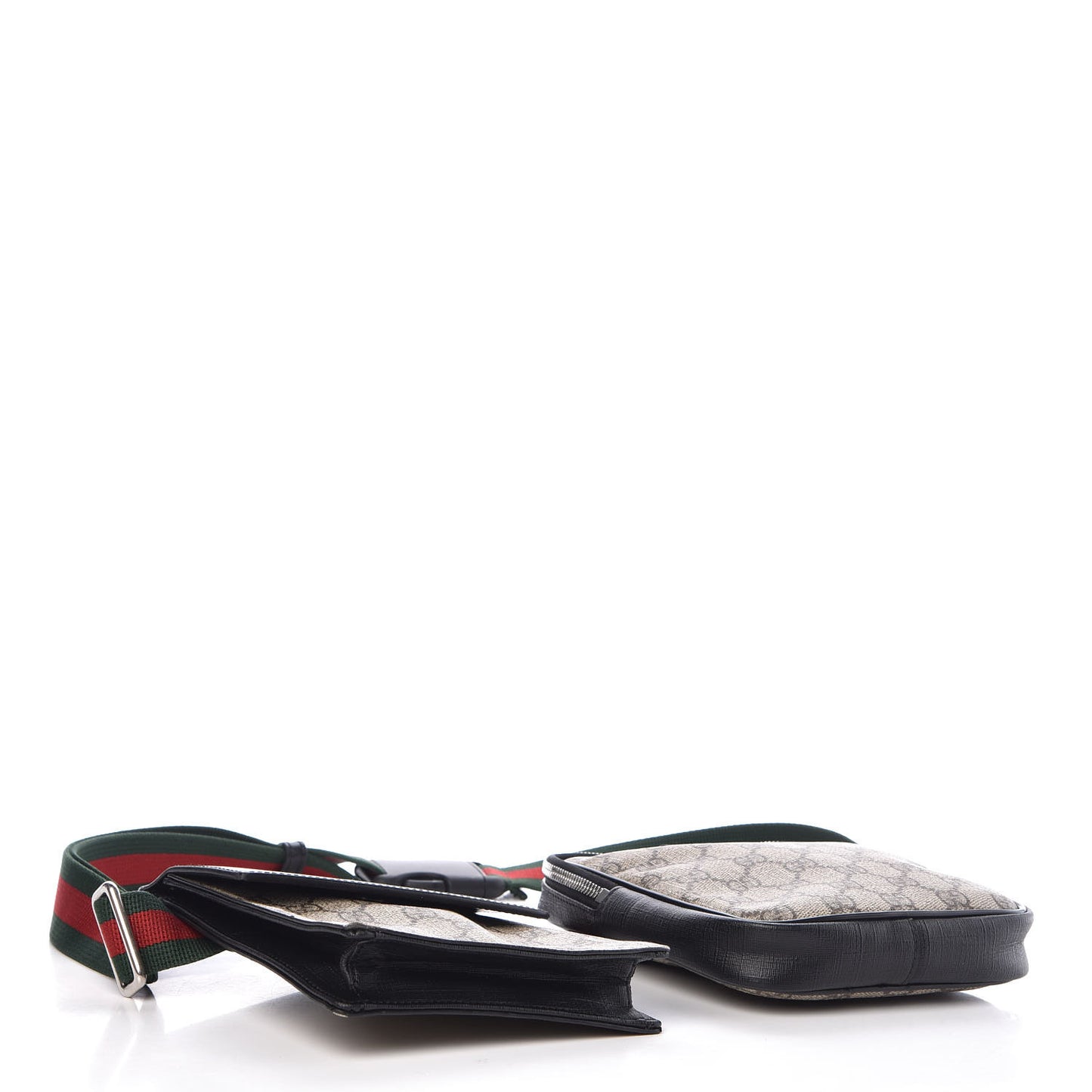 GG Supreme Monogram Web Belt Bag Black
