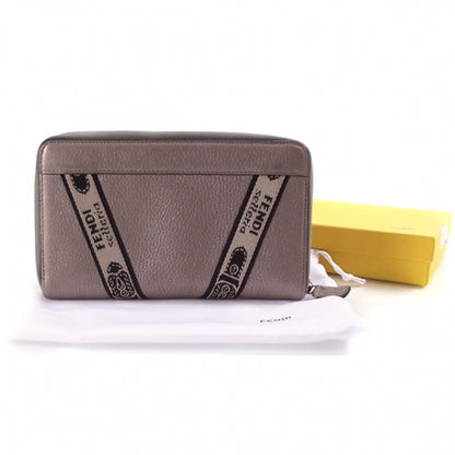 Fendi Calfskin Romano Selleria Zip Around Wallet Silver 2 of 12
