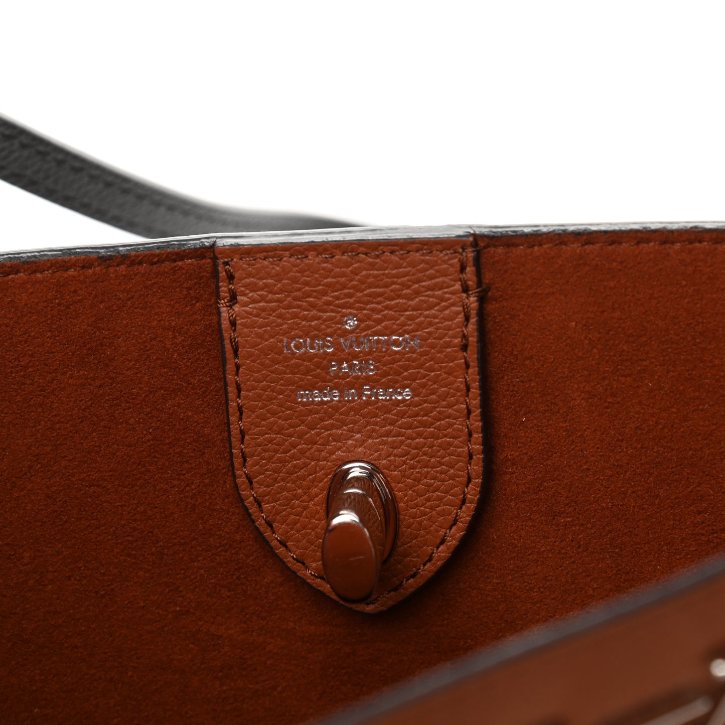 Calfskin Lockme Go Tote Caramel Creme Black