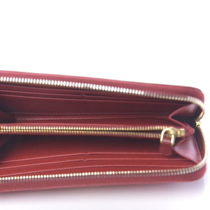 Prada Saffiano Triangle Zip Around Wallet Fuoco 5 of 10
