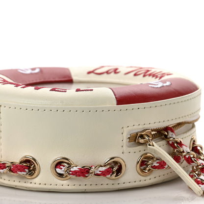 Chanel Lambskin Coco Lifesaver Round Bag Red White 8 of 8