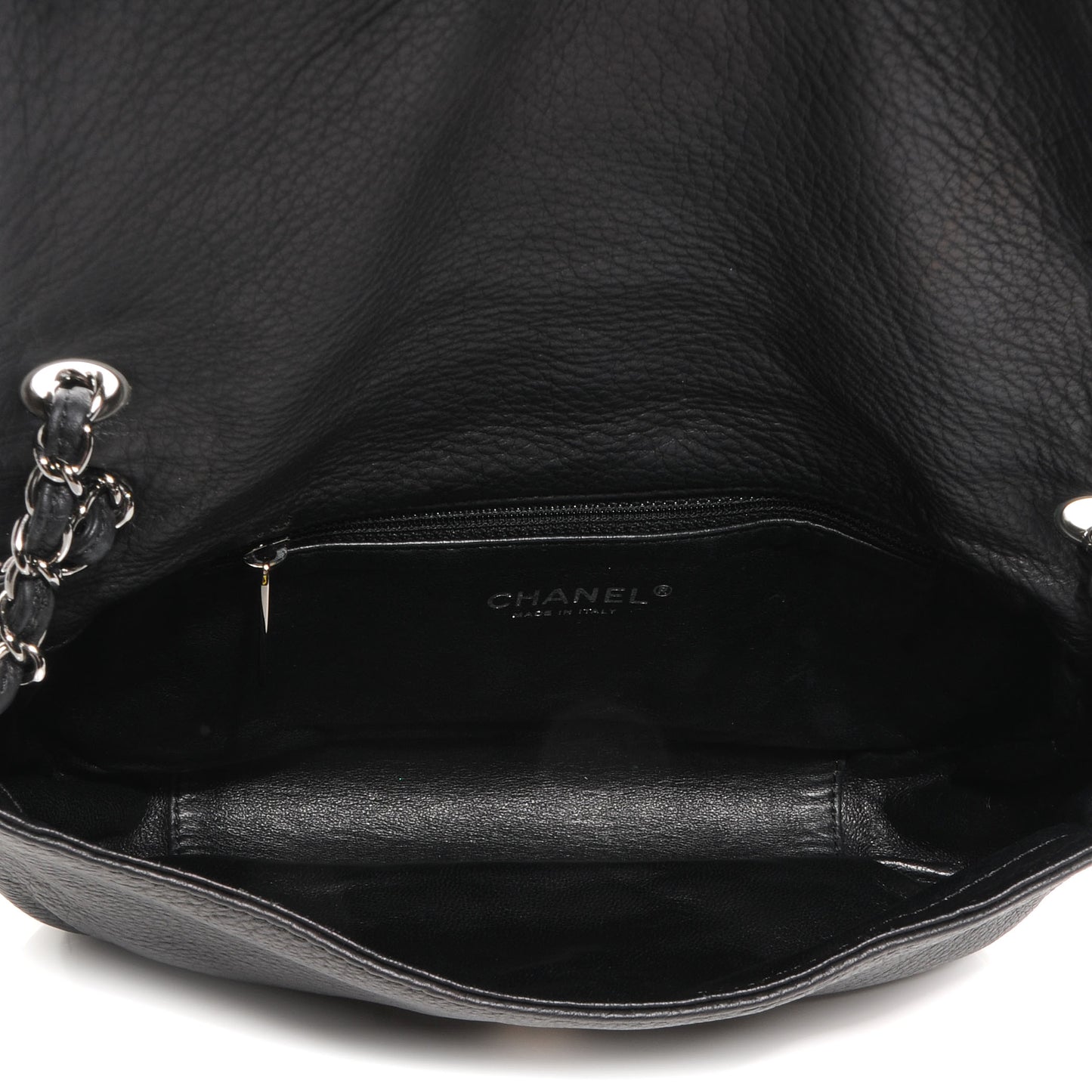 Deerskin Luxe Ligne Small Flap Bag Black