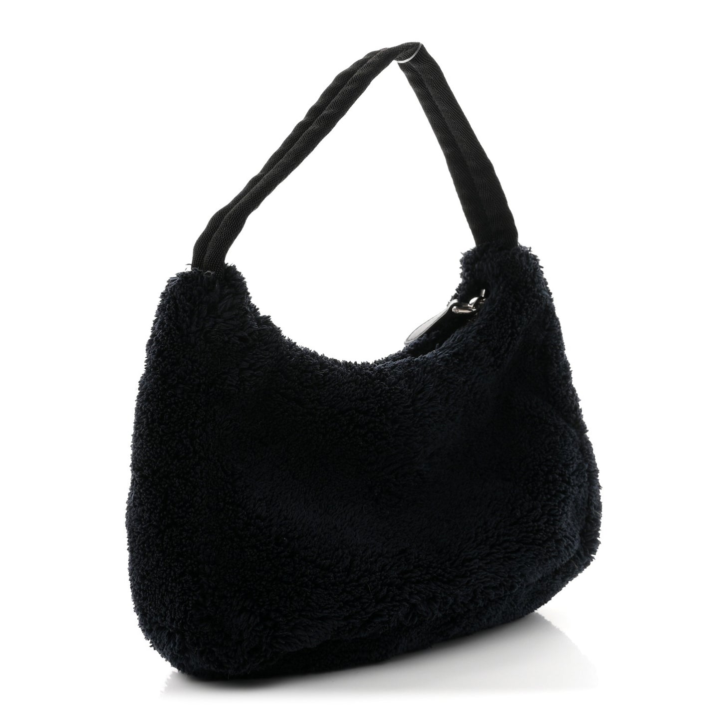 Terry Cloth Mini Re-Edition 2000 Bag Black White Black White