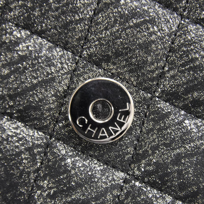 Chanel Glitter Fabric Quilted Clutch w Butterfly Chain 9 of 10