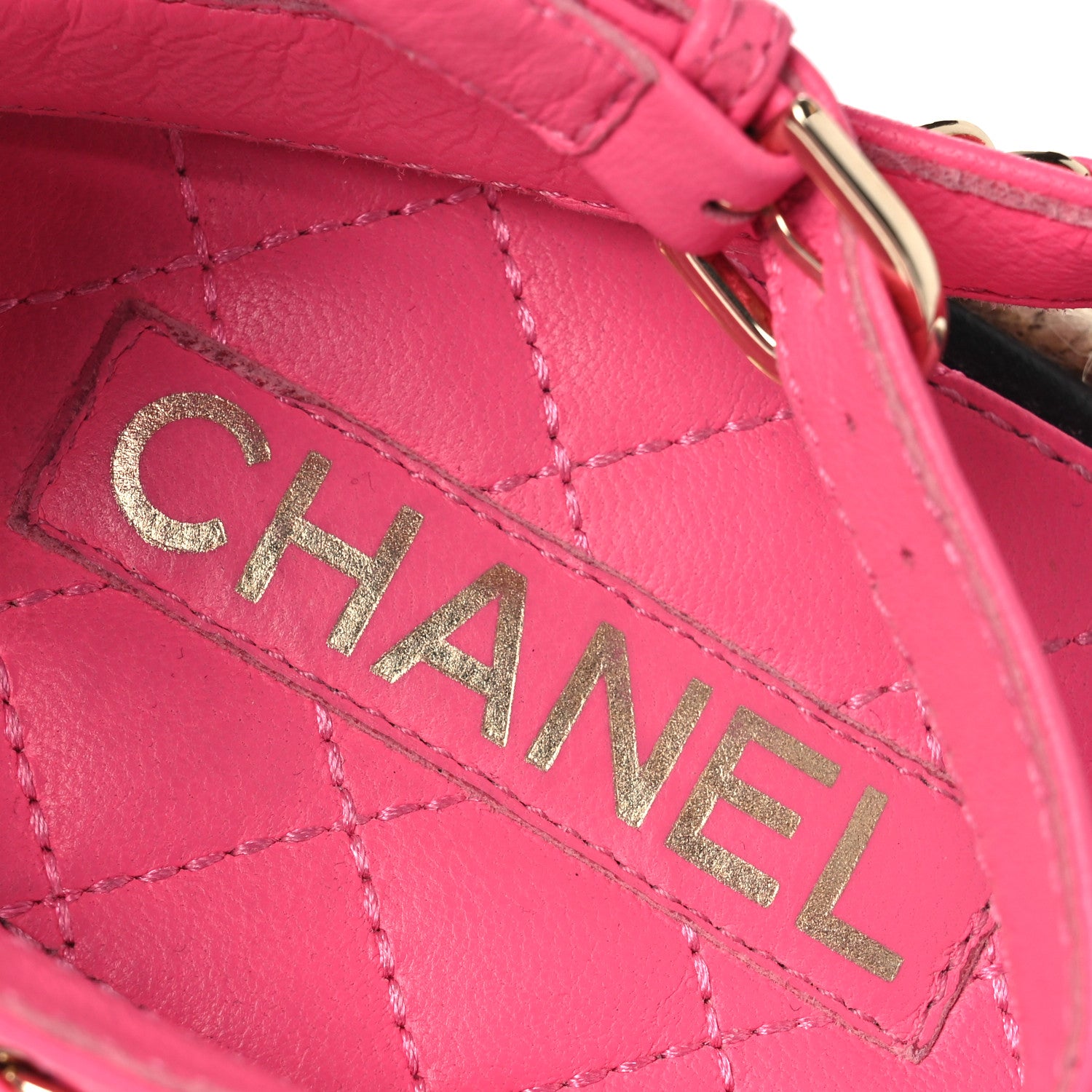 Chanel Lambskin Chain CC Thong Espadrille Sandals 39 Pink 1888841