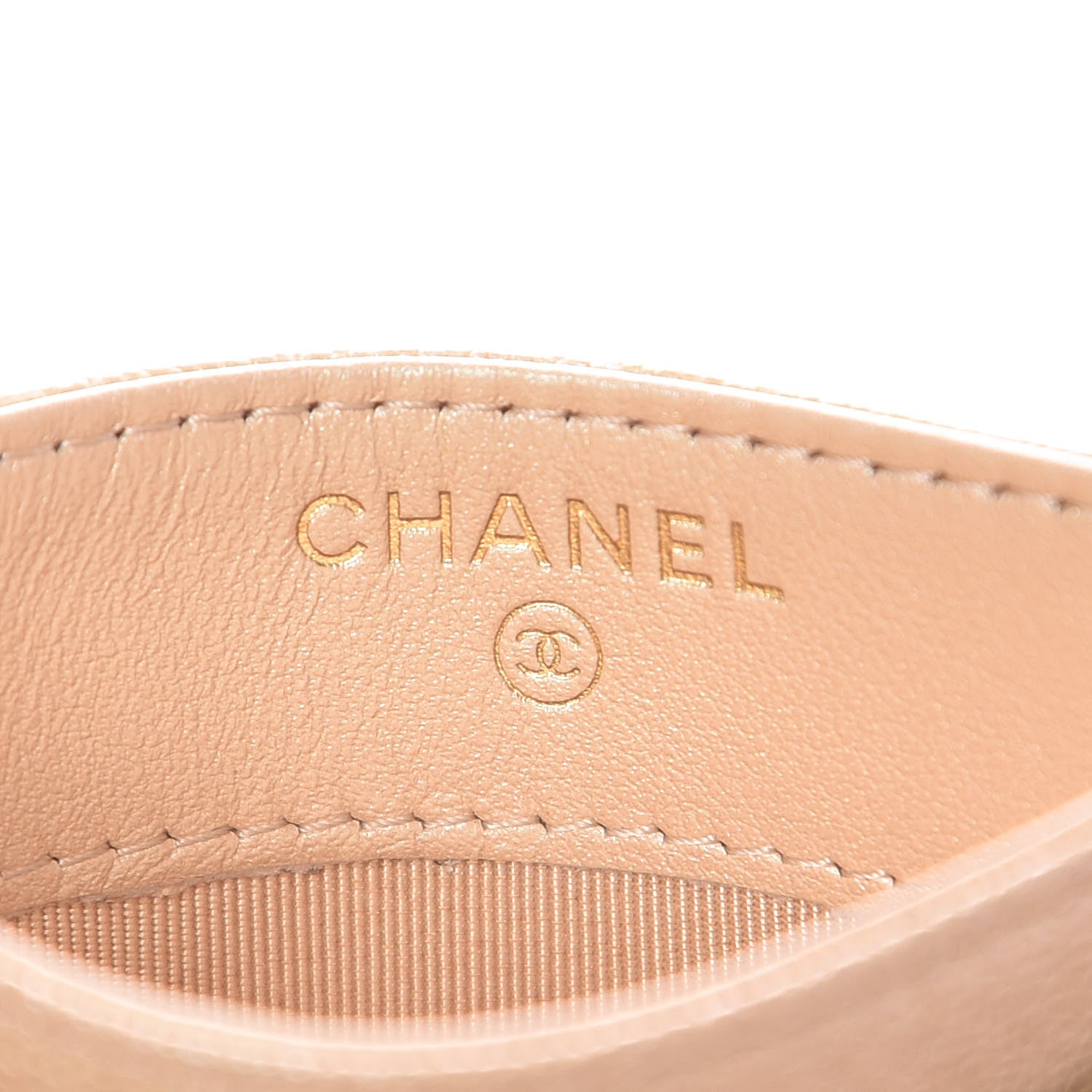 Chanel Iridescent Caviar Quilted Card Holder Beige 6 of 9