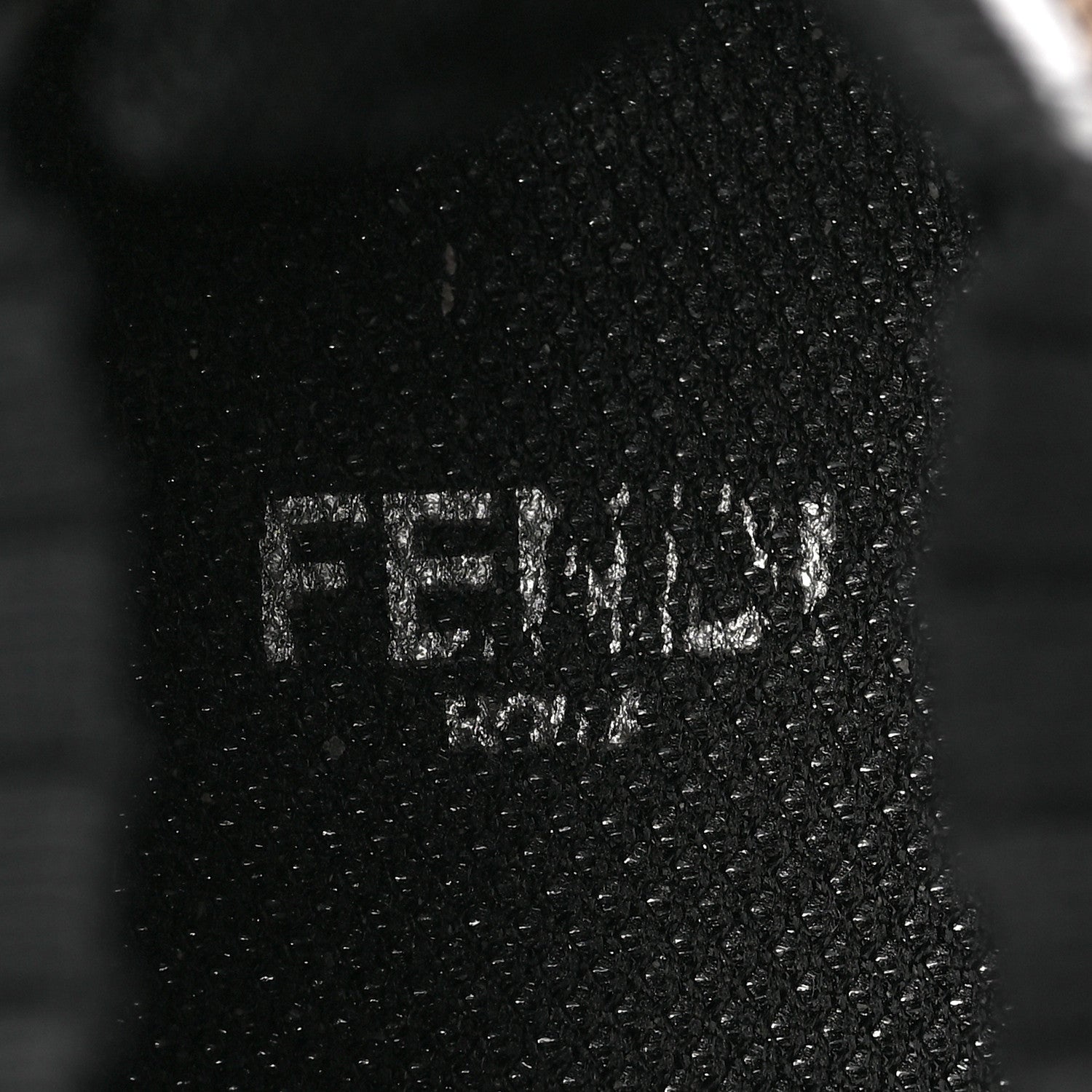 Fendi Stretch Yarn FF Stiff Band Rockoko Sneakers 38.5 Black White Tobacco 7 of 7