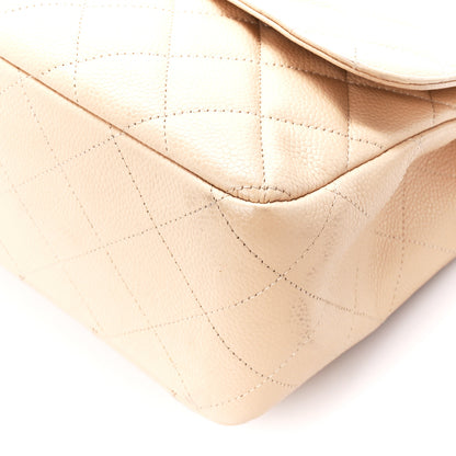 Chanel Caviar Quilted Jumbo Single Flap Beige 11 of 12