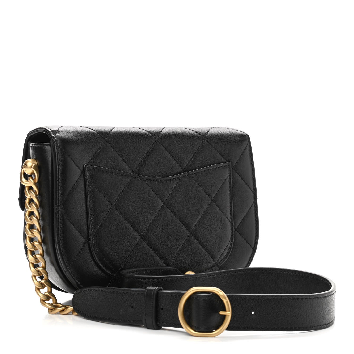Chanel Calfskin Quilted Moon Messenger Black 3 of 13