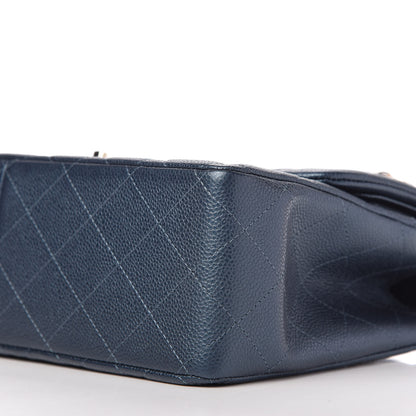 Chanel Iridescent Caviar Quilted Jumbo Double Flap Dark Blue 7 of 11