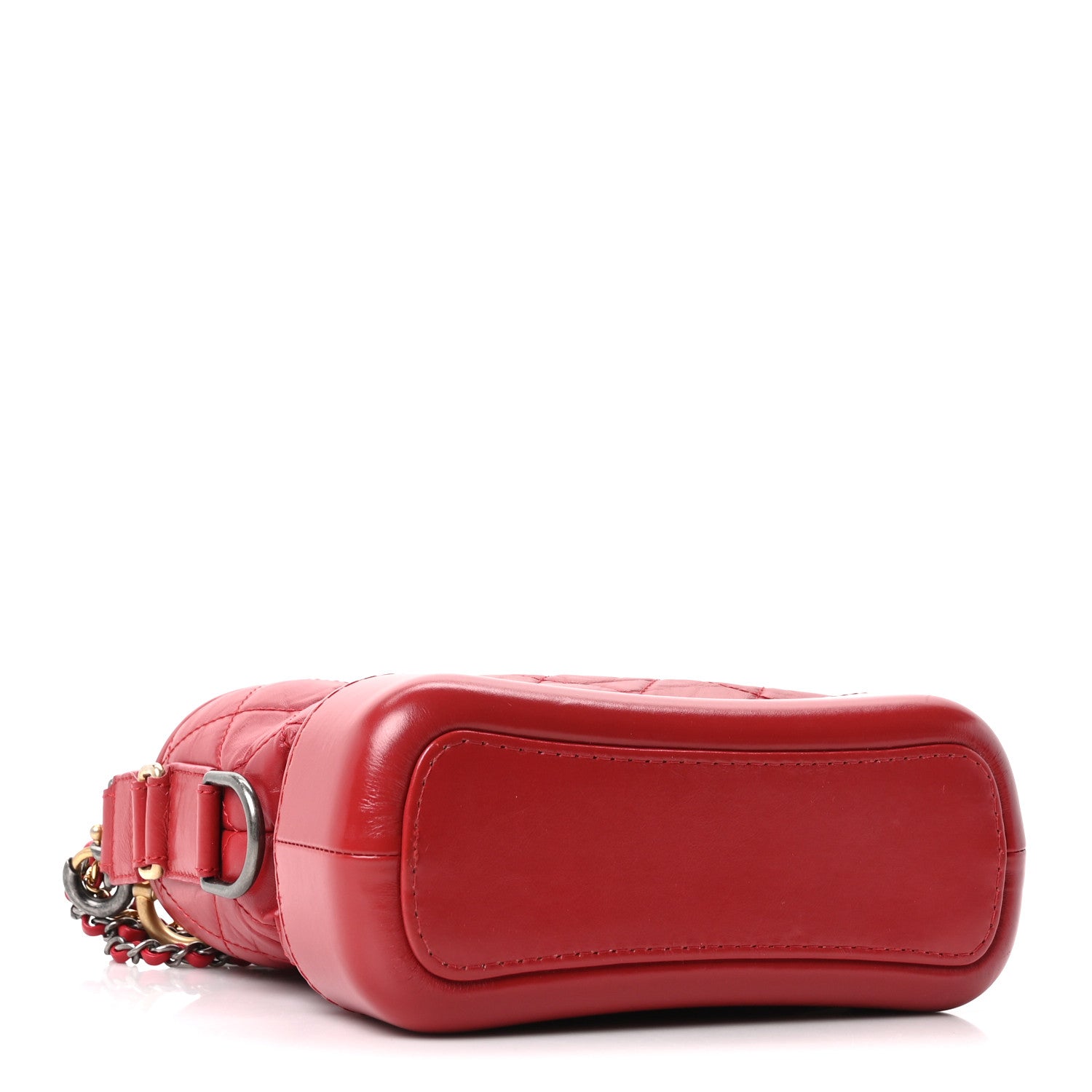 Chanel Aged Calfskin Quilted Small Gabrielle Logo Hobo Red 4 of 10