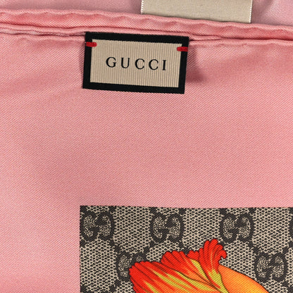 Gucci Silk Twill GG Monogram Special Florio Square Scarf Beige Pink 2 of 3