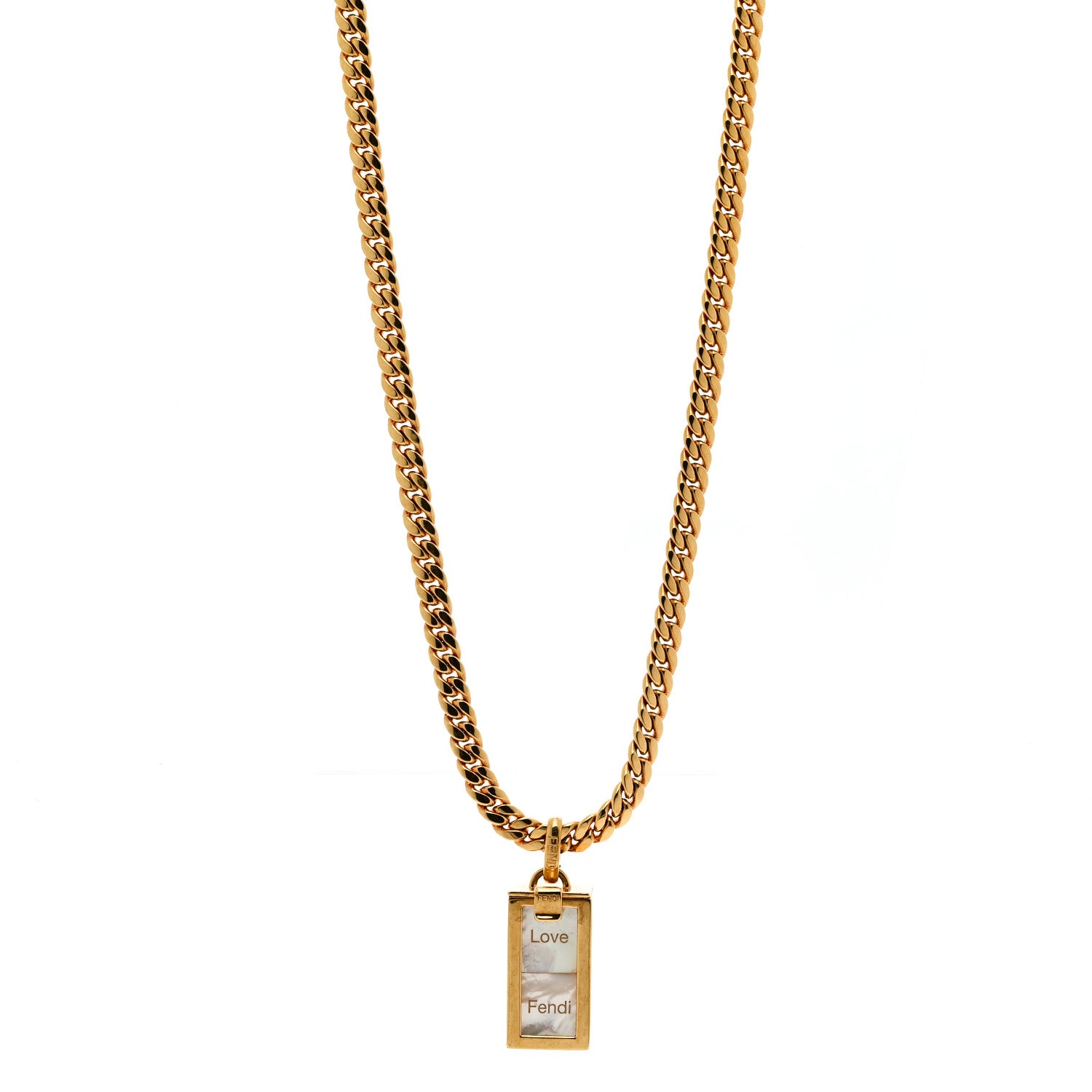 Fendi Metal Cubes Necklace Gold 1 of 5