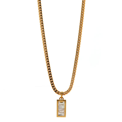Fendi Metal Cubes Necklace Gold 1 of 5