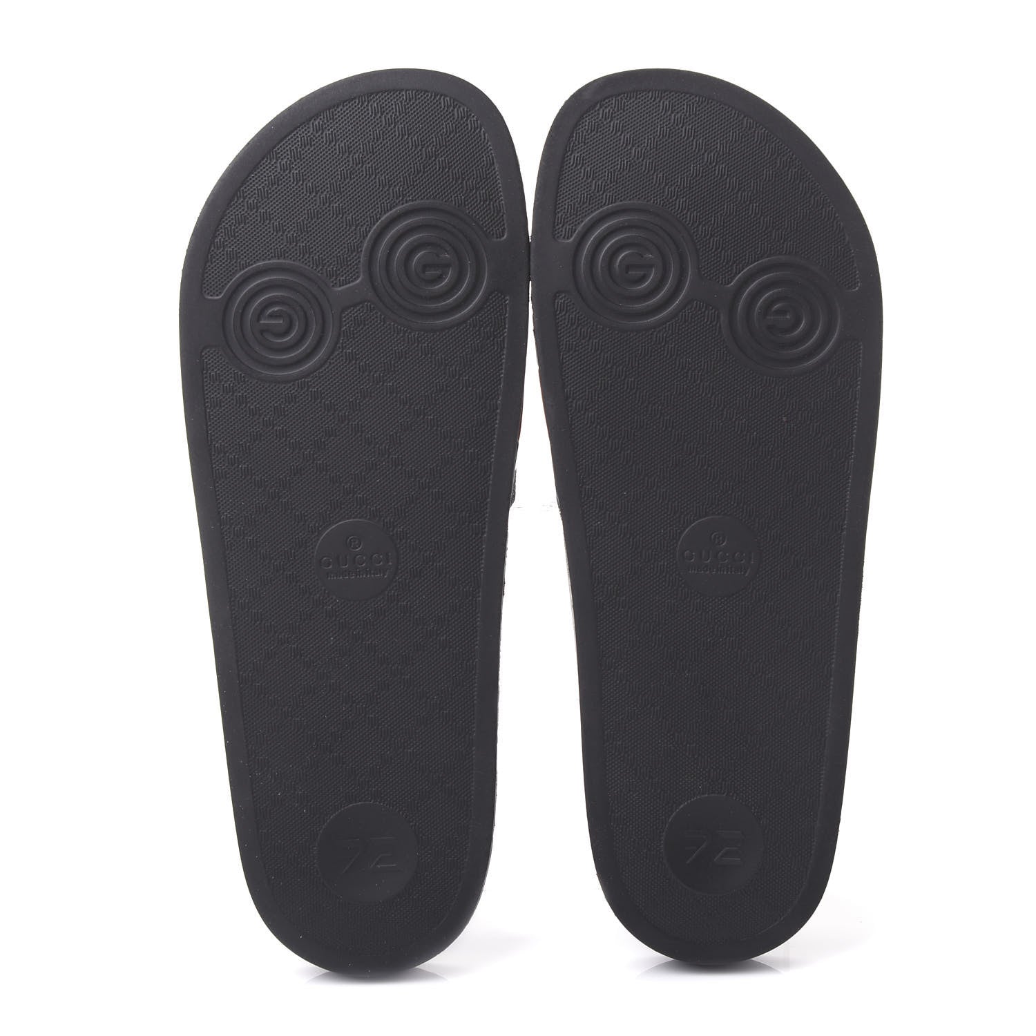Gucci Rubber Web Mens Pool Slide Sandals 8 Black Mystic White Hibiscus Red Marine 5 of 9
