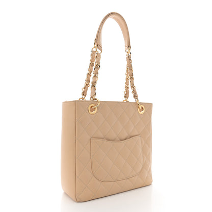 Chanel Caviar Quilted Petit Shopping Tote PST Beige Clair 3 of 16