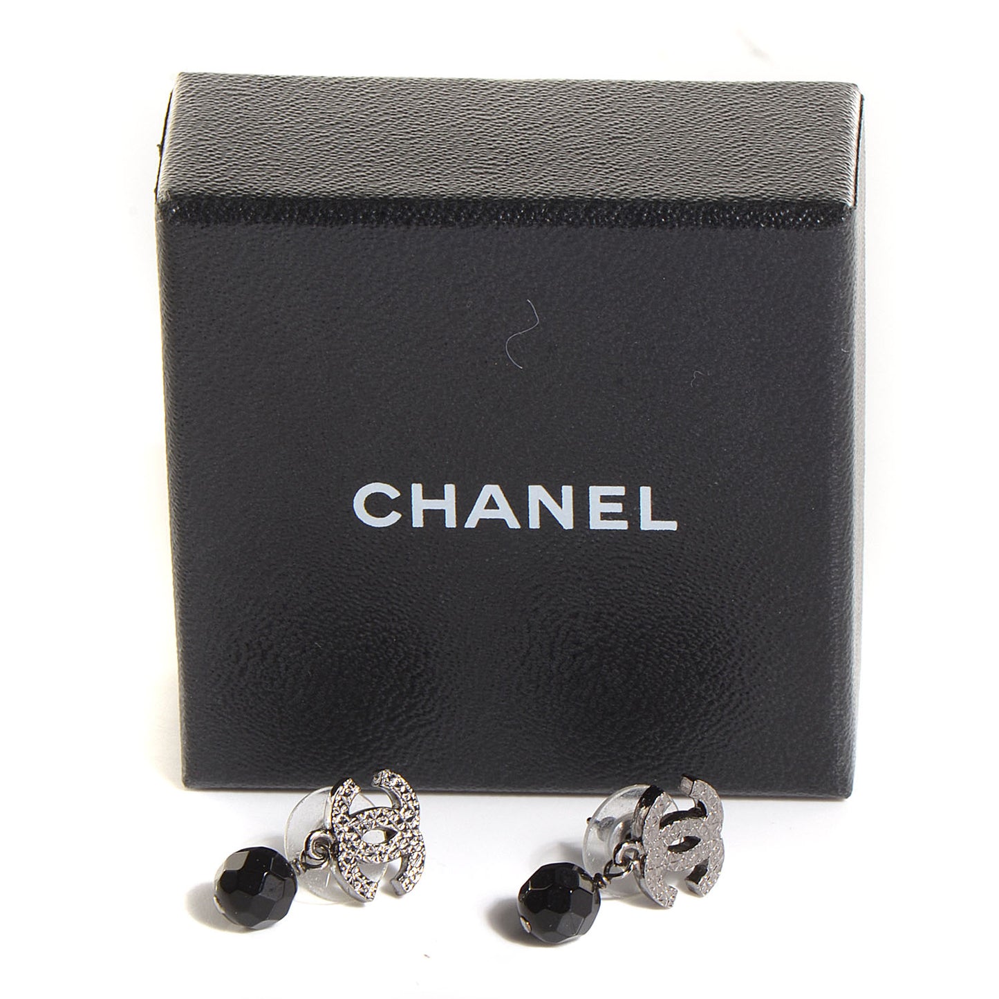CC Bead Drop Earrings Black