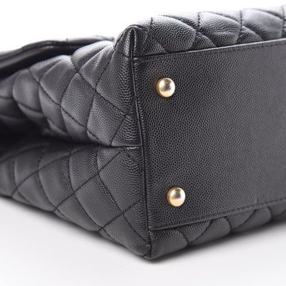 Chanel Caviar Lizard Quilted Medium Coco Handle Flap Black 9 of 11