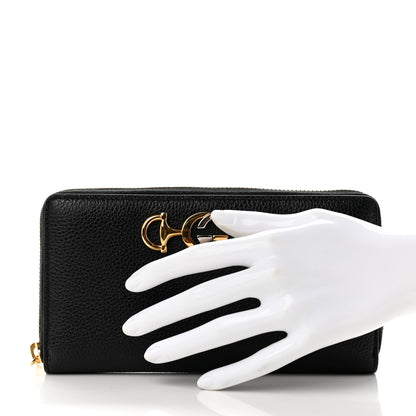 Gucci Grainy Calfskin Zumi Zip Around Wallet Black 2 of 8