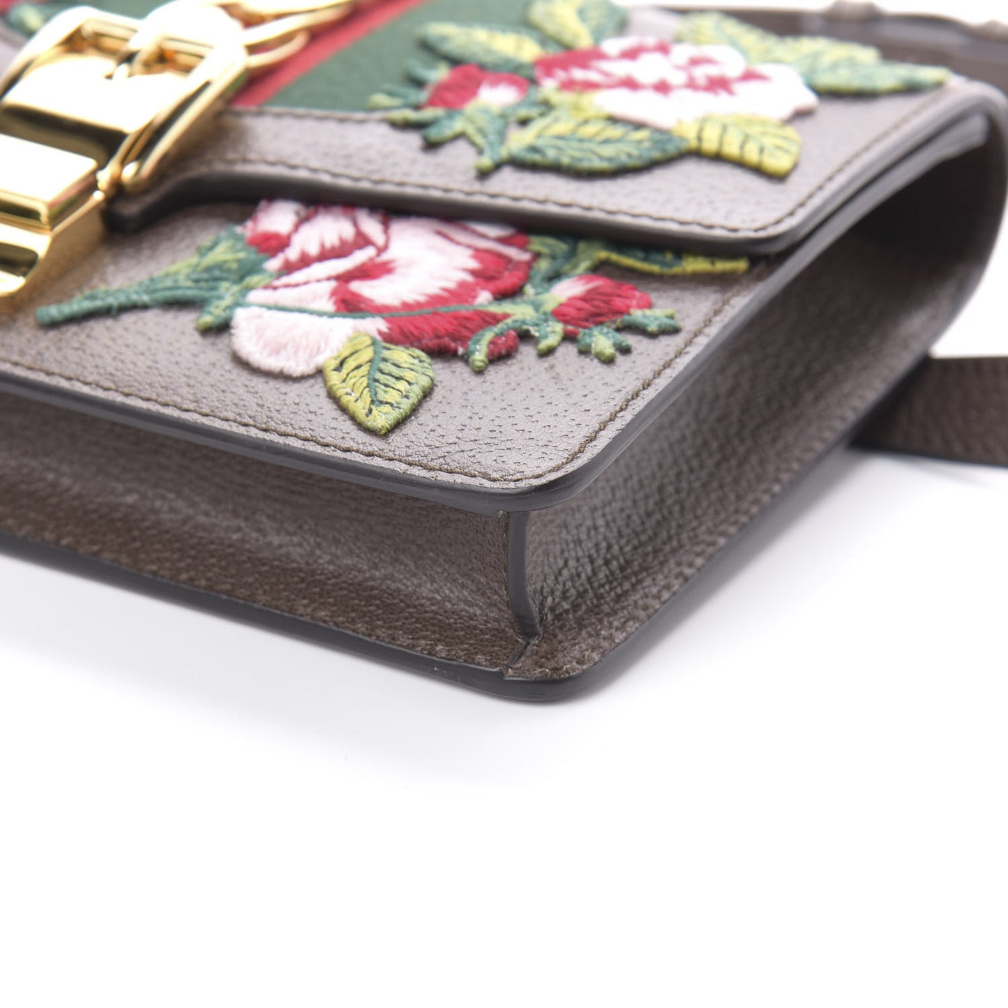 Calfskin Embroidered Sylvie Belt Bag Brown