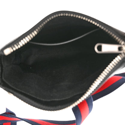 Gucci GG Supreme Monogram Web Small Flat Messenger Bag Black Grey 5 of 9