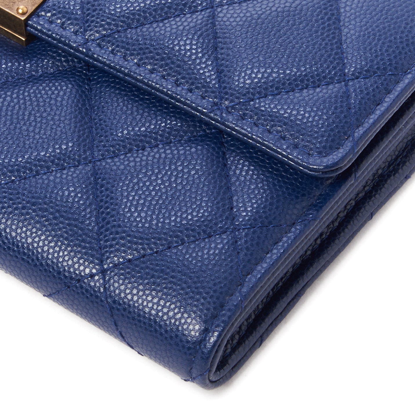 Chanel Caviar Quilted Large Golden Class Gusset Flap Wallet Navy 4 of 10