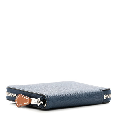Hermes Epsom Silk'In Compact Wallet Bleu de Prusse White Navy Vert Fizz 4 of 7