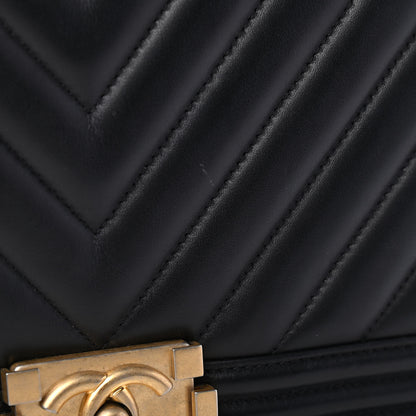 Chanel Calfskin Chevron Quilted New Medium Boy Flap Black 10 of 11
